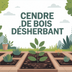 Illustration jardin écologique utilisant cendre de bois désherbant