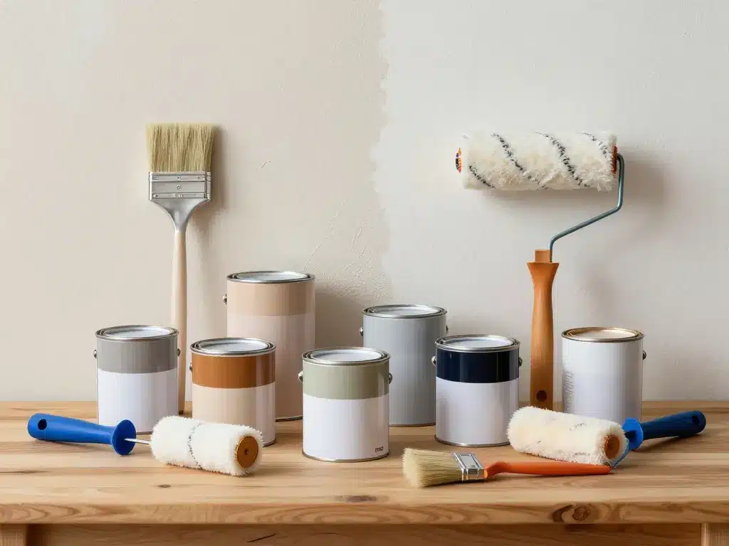 Choix peinture sur crepis interieur rouleaux pinceaux