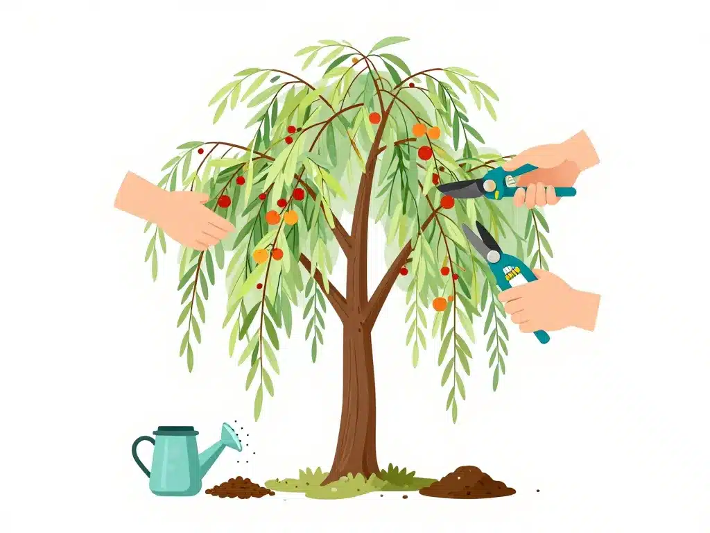 entretien taille sophora pleureur schéma branches et soins