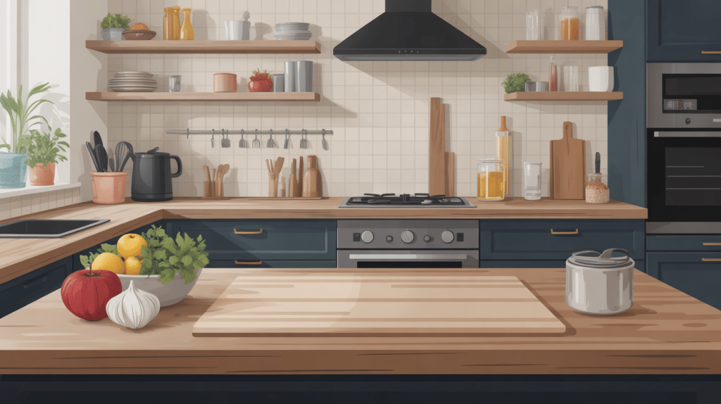 entretien plan de travail bois cuisine moderne