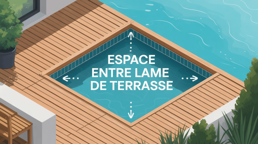 illustration espace entre lame de terrasse ventilation évacuation