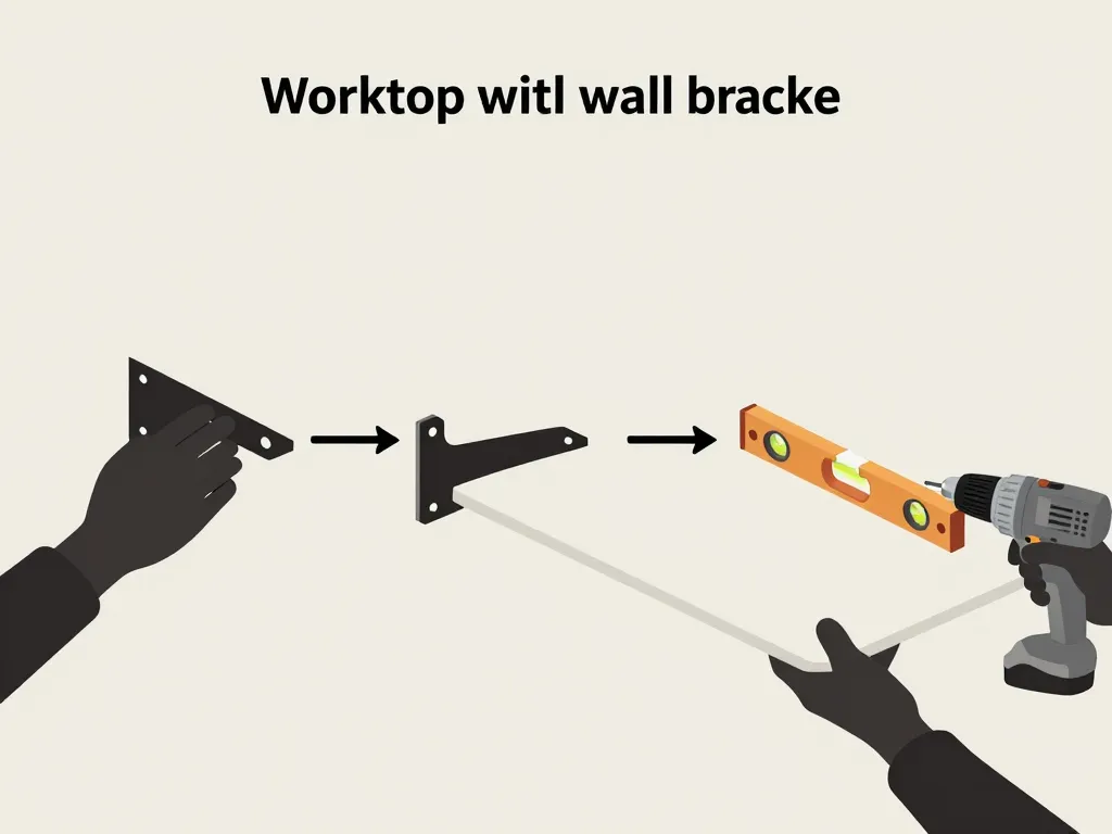 diagramme etapes pose equerre plan de travail mur