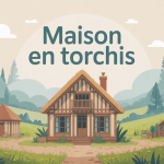 Illustration SEO maisons en torchis traditionnelle écologique