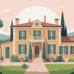Illustration globale de maisons italiennes façade méditerranéenne