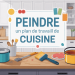 peindre un plan de travail cuisine illustration moderniste