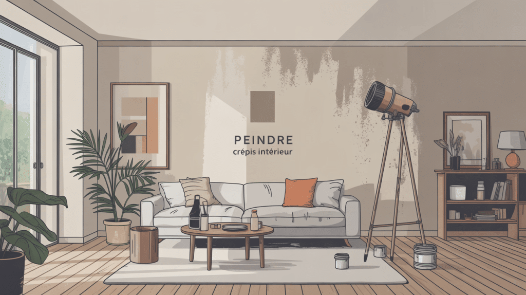 Peinture sur crepis interieur mur salon illustration