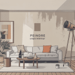 Peinture sur crepis interieur mur salon illustration