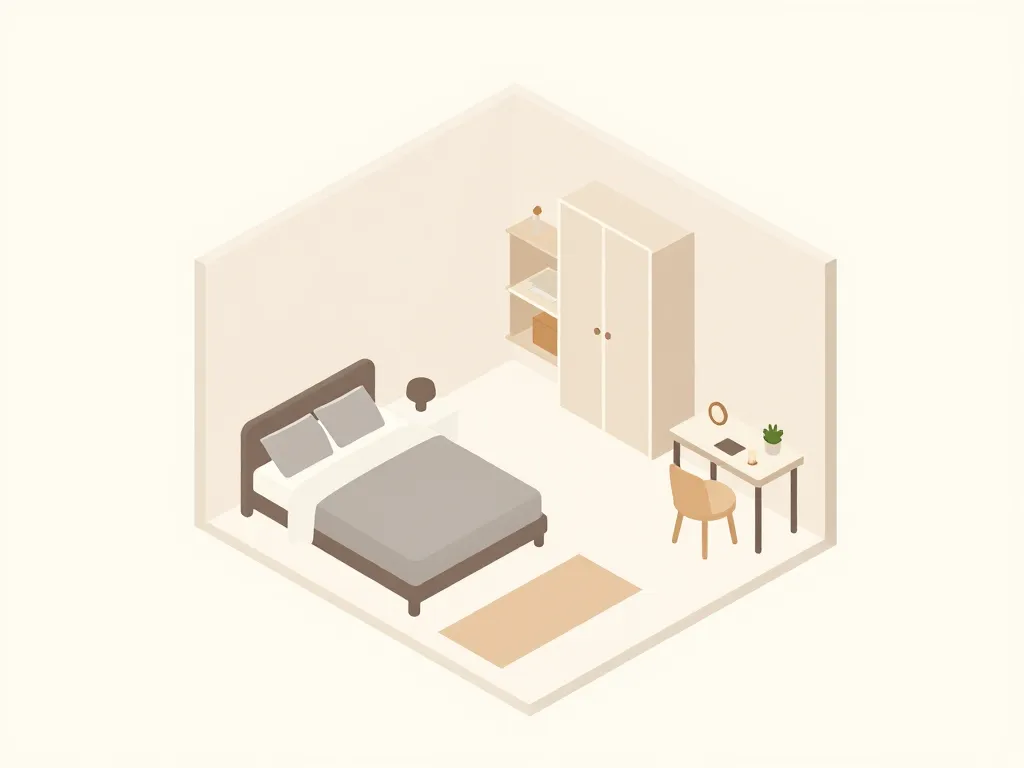 plan chambre diagramme zones clés