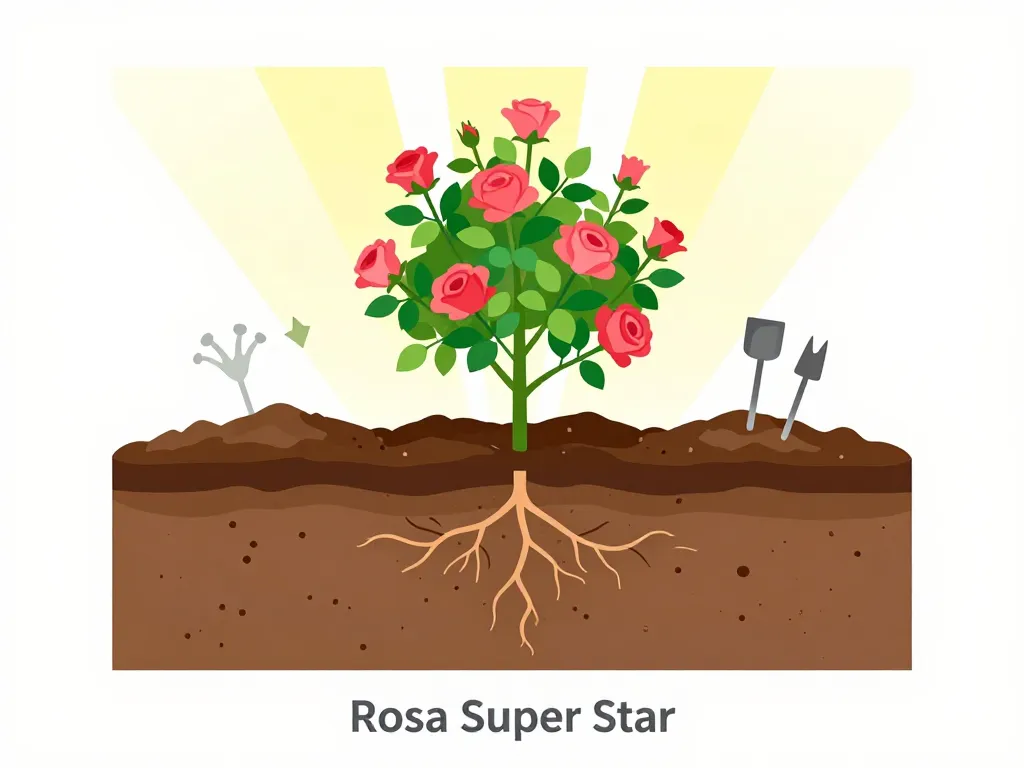 diagramme plantation rosa super star sol ensoleille