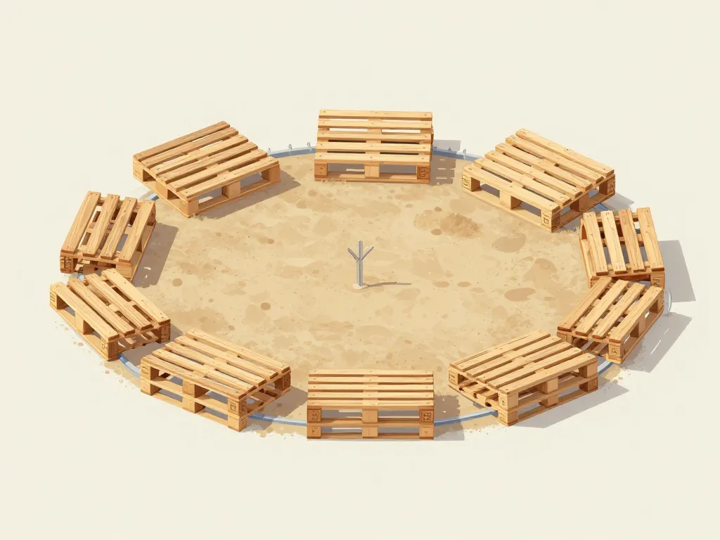 Schéma préparation terrain piscine sur palette