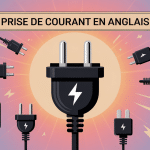 illustration prise de courant en anglais moderne
