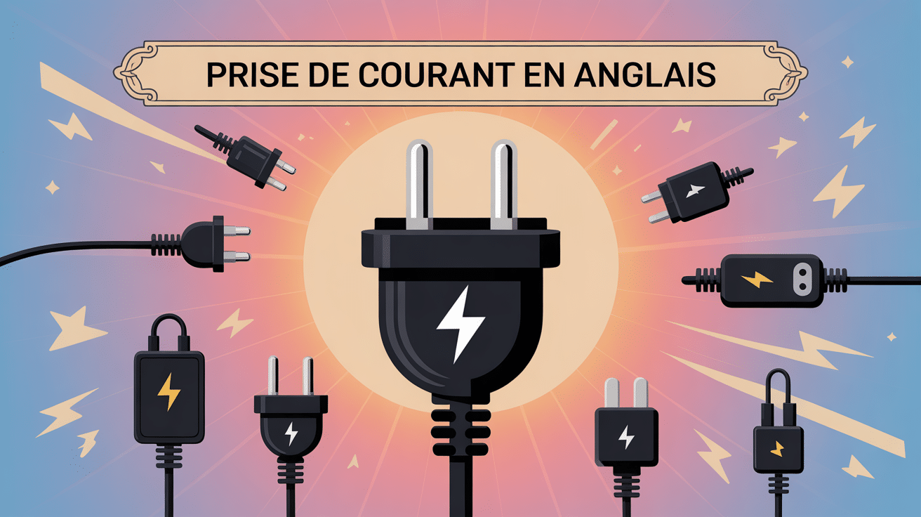 illustration prise de courant en anglais moderne