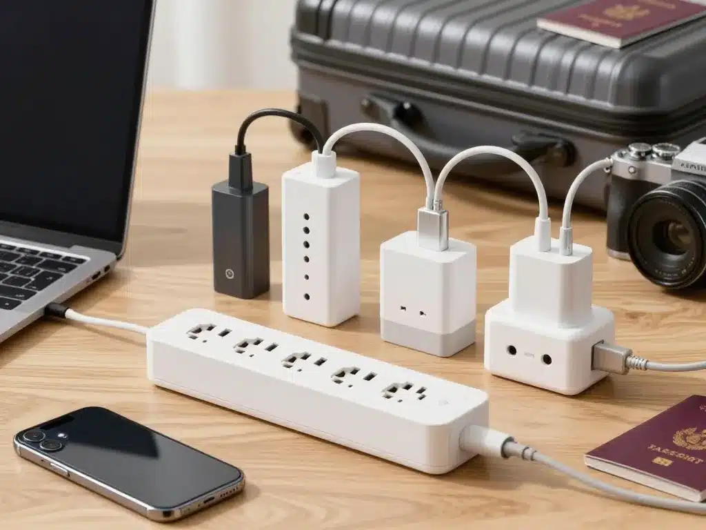 scene voyage prises de courant en anglais adaptateurs