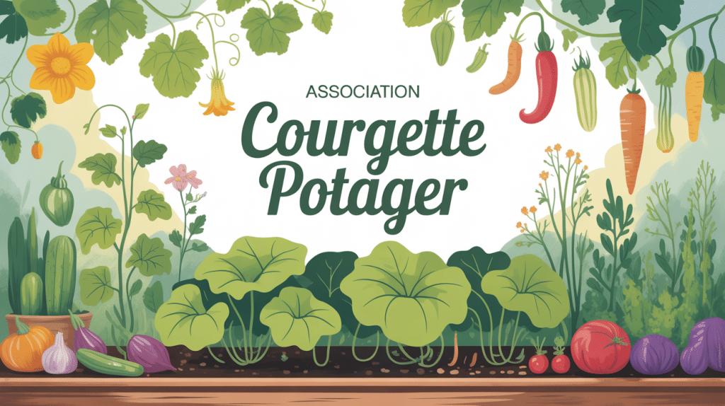 association courgette potager illustration vectorielle SEO