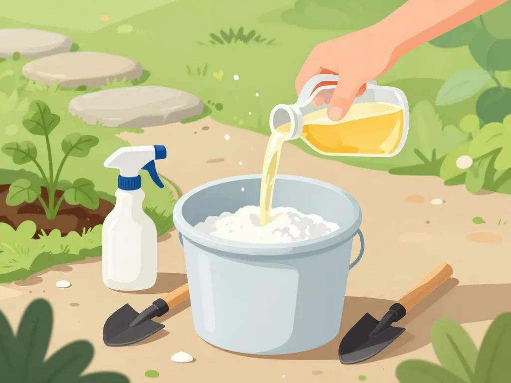 Recette désherbant naturel bicarbonate et vinaigre préparation et application allée jardin