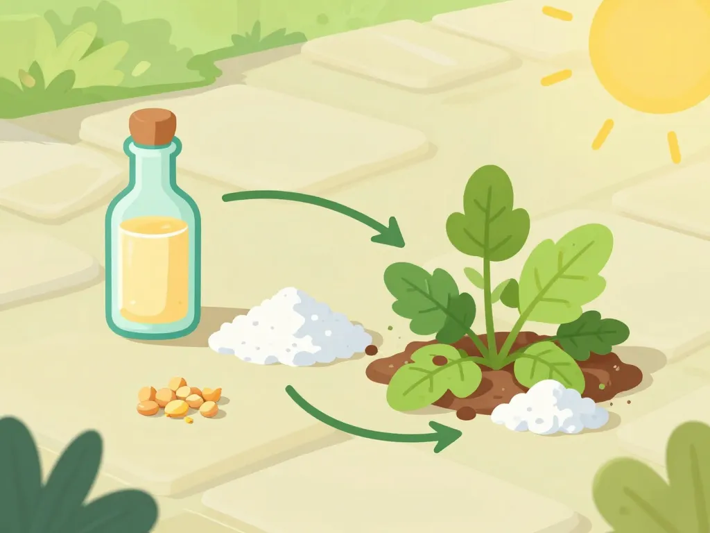 Recette désherbant naturel bicarbonate et vinaigre schéma effet sur mauvaises herbes