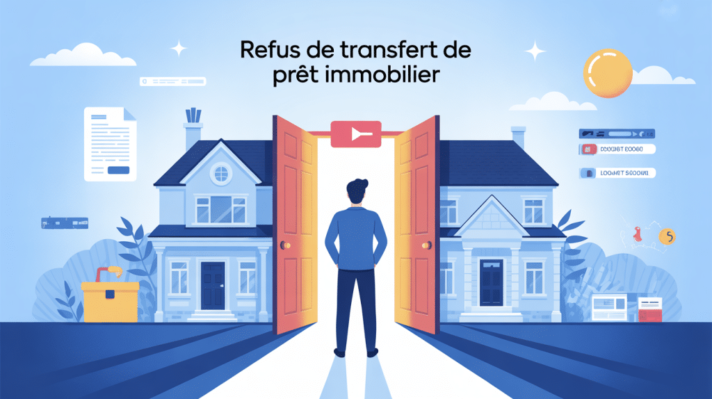 refus transfert de prêt immobilier illustration porte fermée et choix