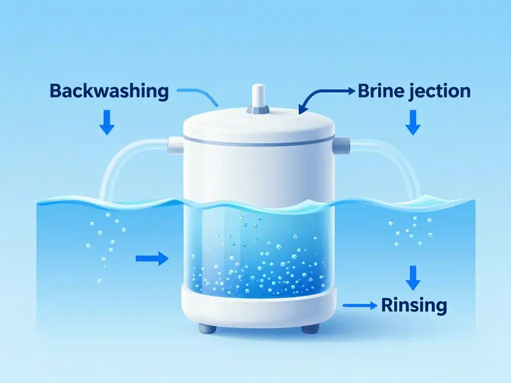 régénération adoucisseur combien de litre concept diagram eau