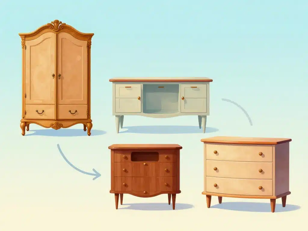 meuble ancien transformé moderne couleurs poignées design