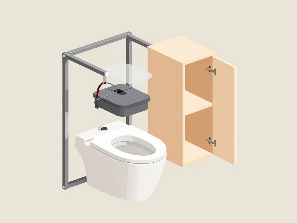 vue éclatée wc suspendu meuble et ses composants