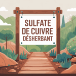 Jardin avec sulfate de cuivre désherbant, zone saine et zone affectée
