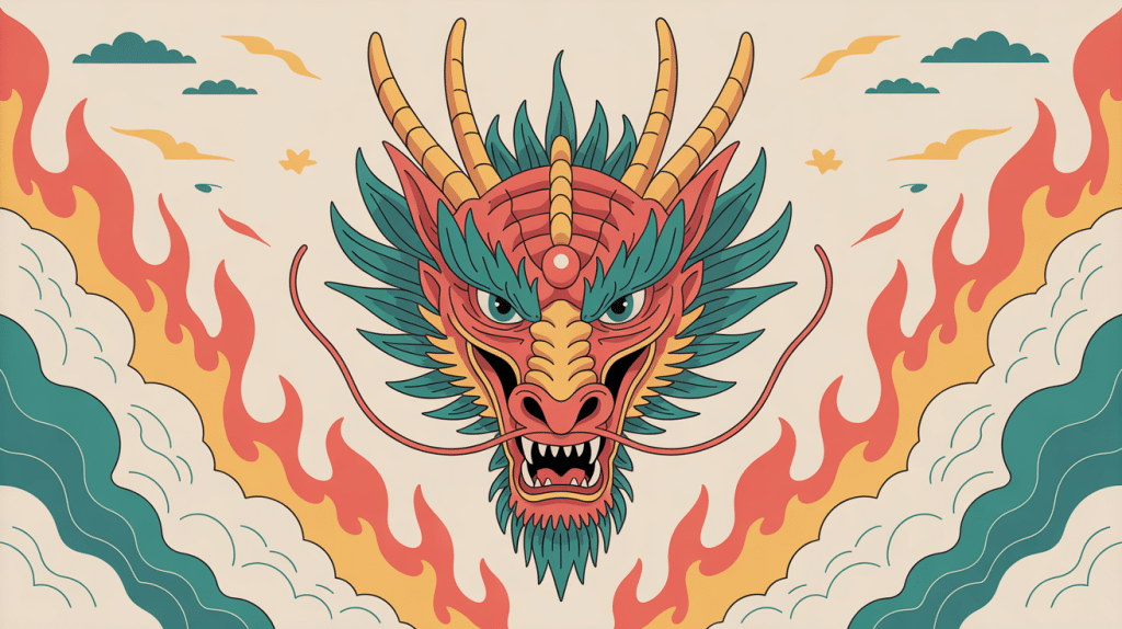 tete de dragon peinture digitale asiatique et occidentale