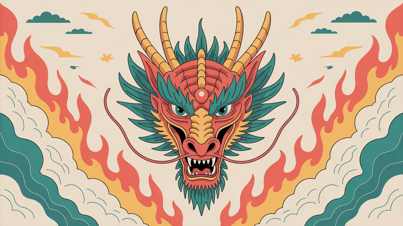 tete de dragon peinture digitale asiatique et occidentale