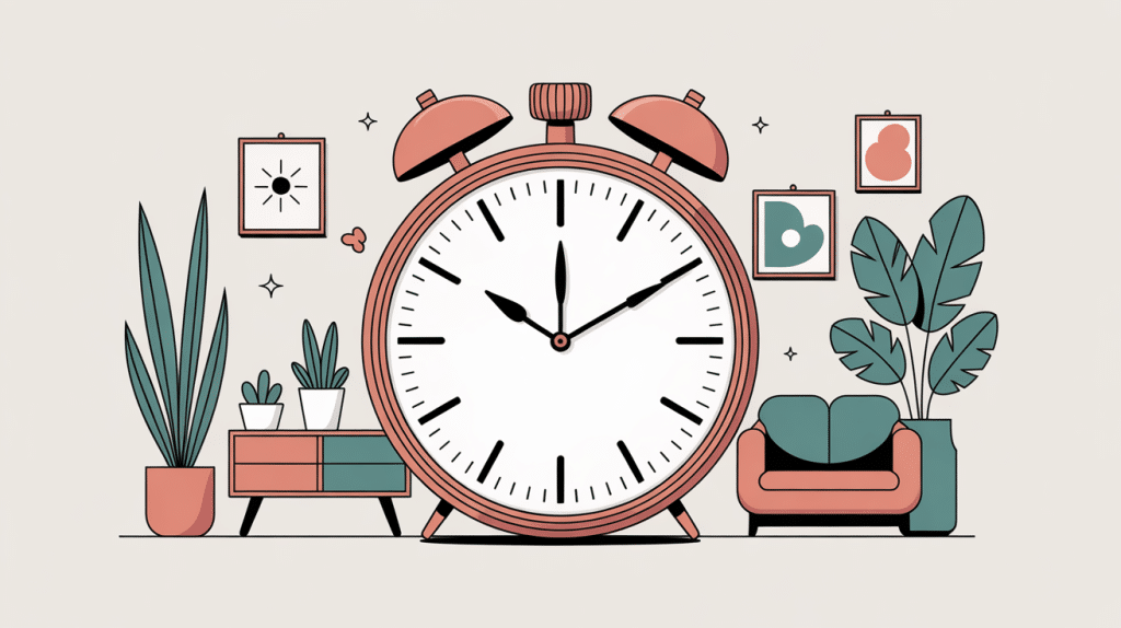 illustration tic tac horloge décorative et apaisante