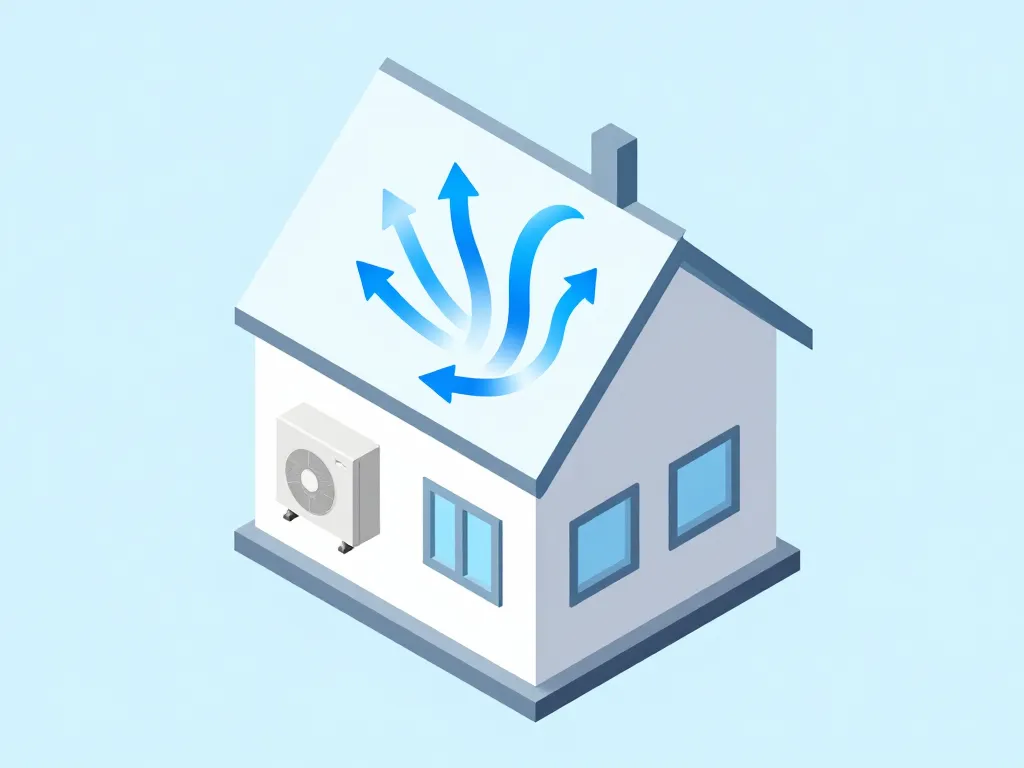 vmc simple flux schéma circulation d’air maison