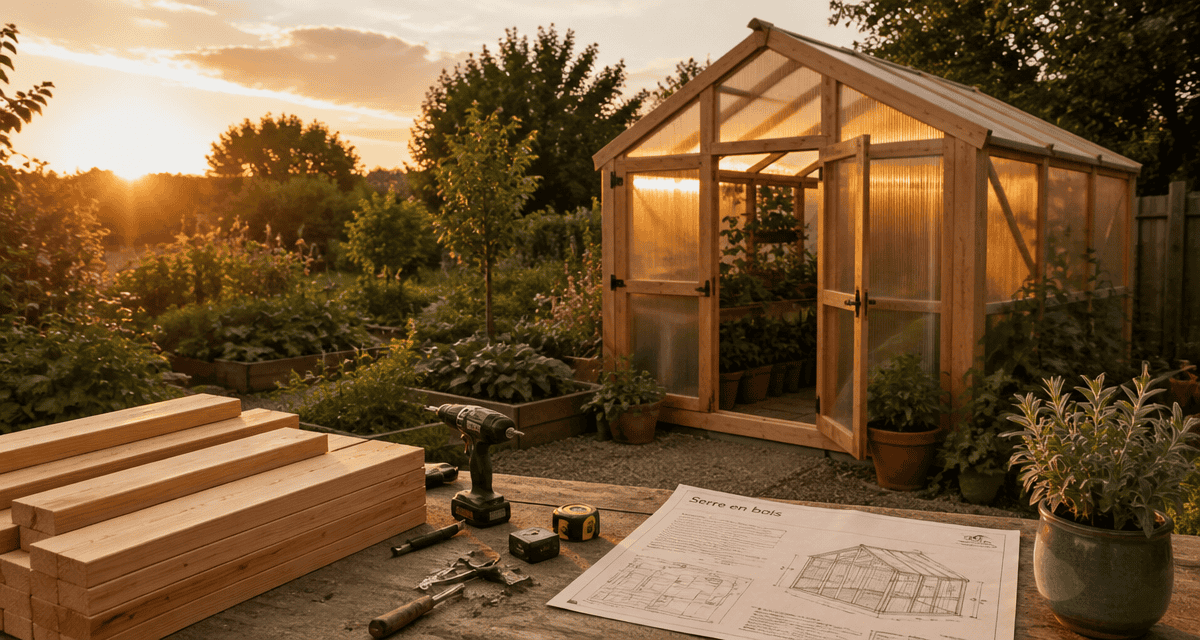 plan serre en bois pdf gratuit sur table dans potager