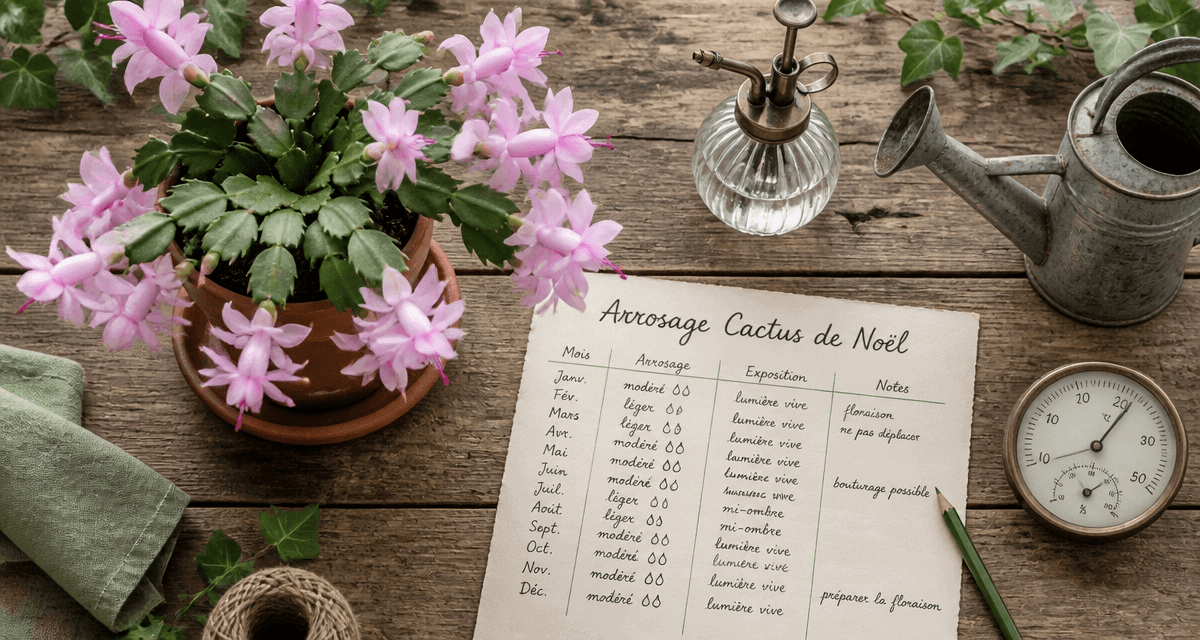 arrosage cactus de noel en pot en fleurs