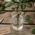 bouturer un rosier dans l'eau racines visibles