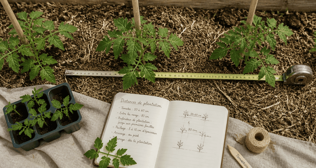 distance entre pieds de tomates vue du dessus