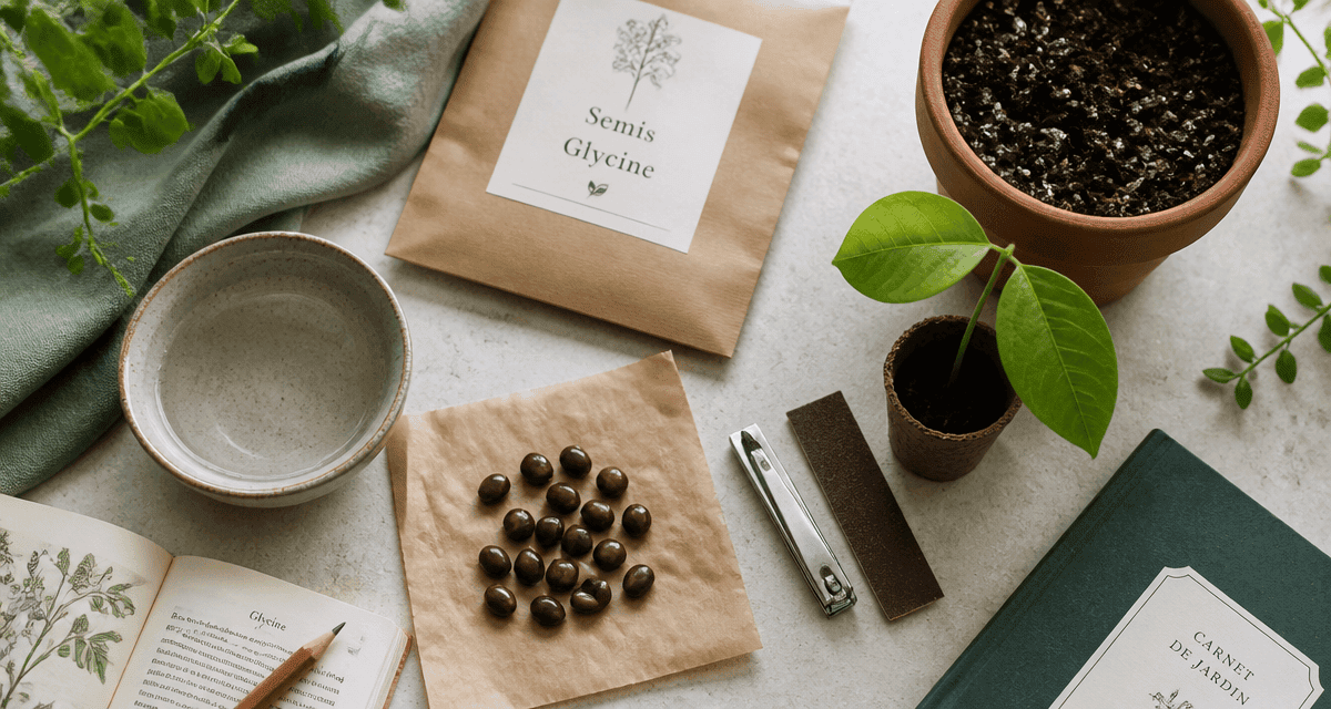 En combien de temps pousse une graine de glycine sur plan de travail jardinage