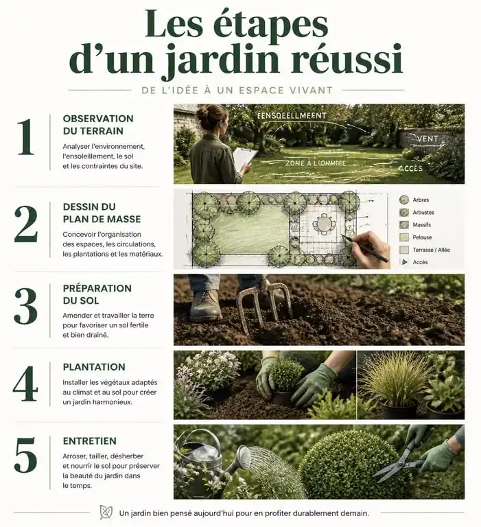 Étapes clés pour créer un jardin de A à Z