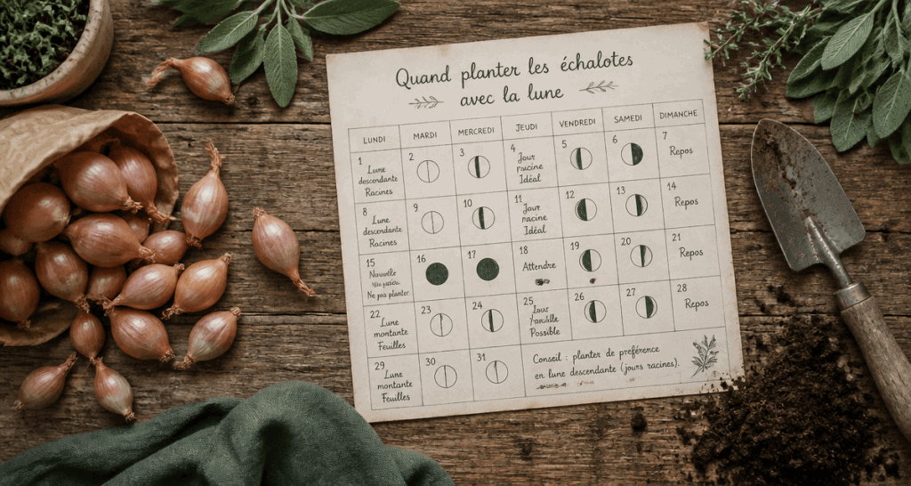 quand planter les échalotes avec la lune, calendrier et caïeux