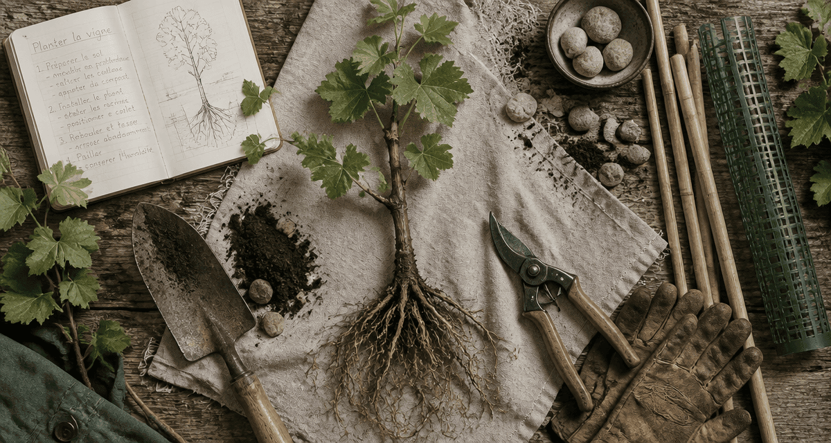 quand planter vigne jeune plant outils jardin