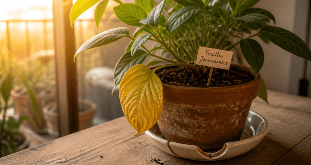 que faire quand les feuilles jaunissent sur plante d’intérieur