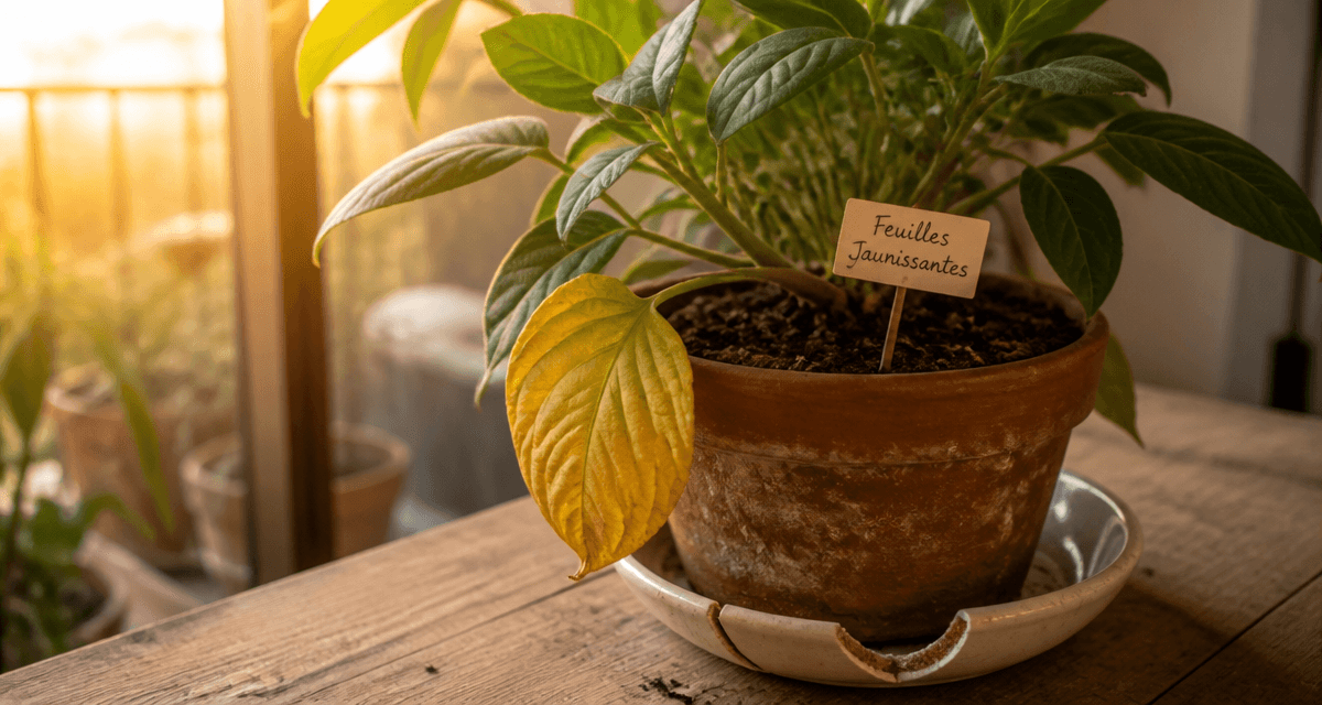 que faire quand les feuilles jaunissent sur plante d’intérieur