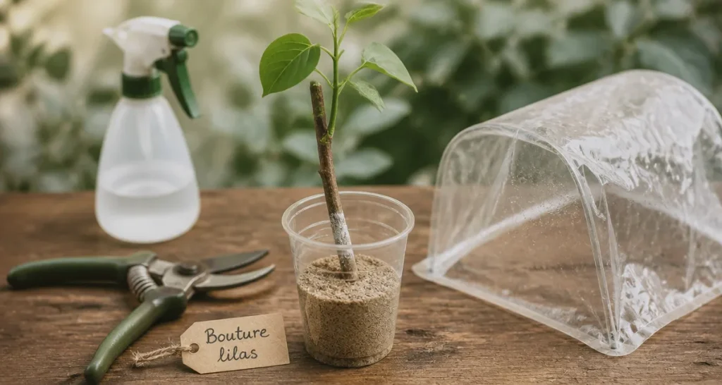 Bouturer le lilas : bouture à talon prête, substrat sableux et hormone d’enracinement