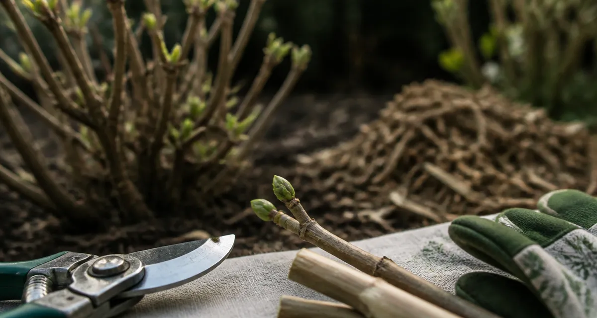 Quand couper hortensia : taille avec 2 bourgeons juste au-dessus de la coupe