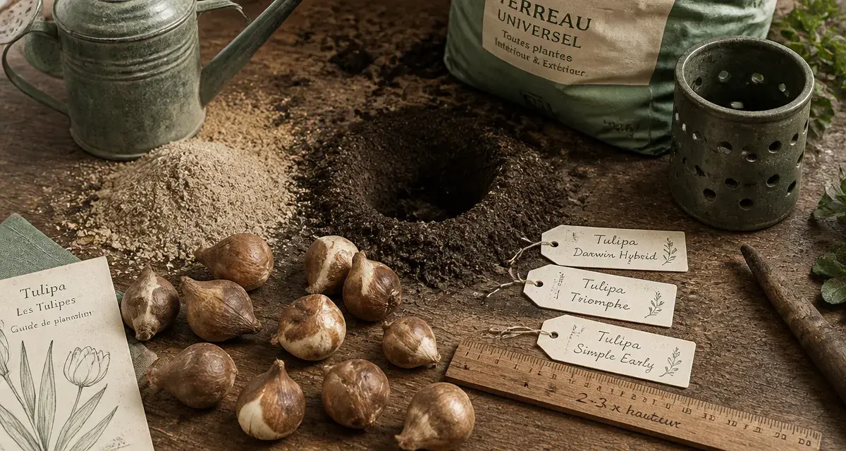 Quand planter bulbes : bulbes de tulipes, profondeur 2-3× et repères de plantation
