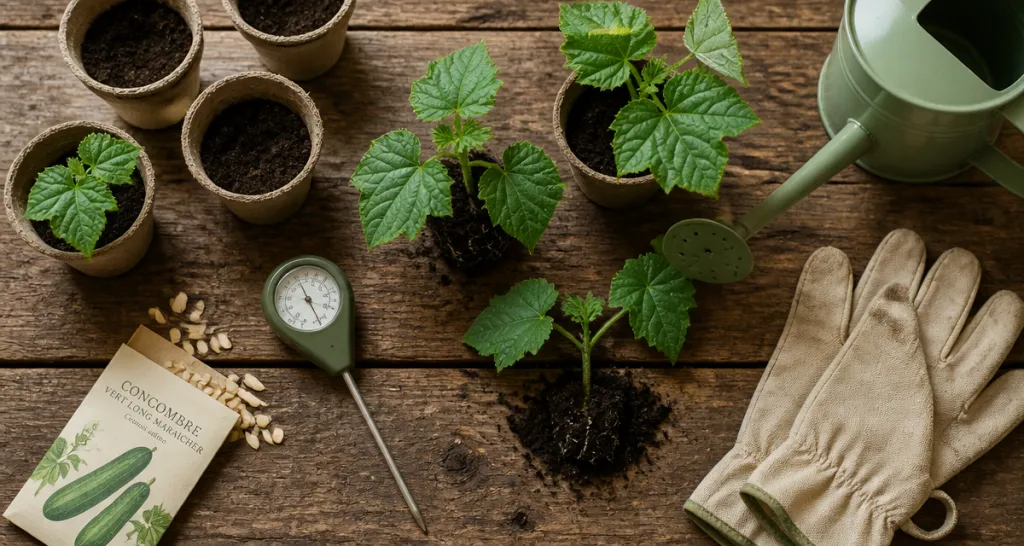 quand planter concombre godets plants thermomètre