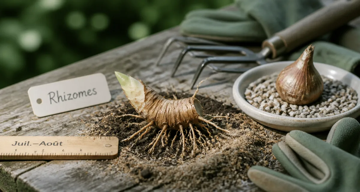 Quand planter des iris : rhizome en terre, juillet-août