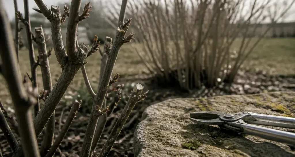 Quand tailler le lilas des Indes : sécateur sur branches rabattues