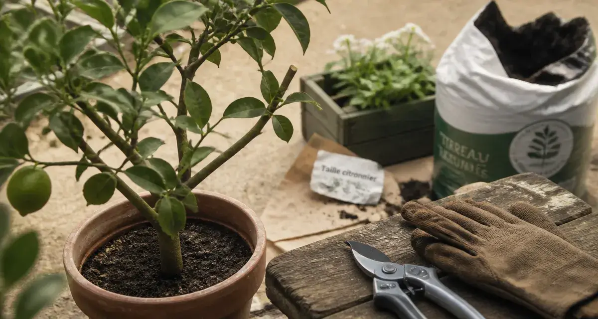 Quand tailler un citronnier : sécateur, gants et taille du citronnier en pot