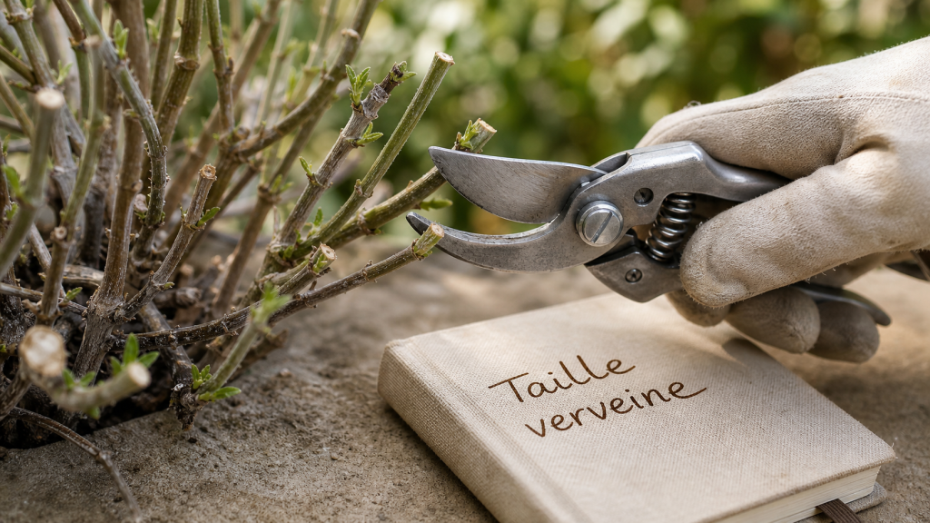 Quand tailler la verveine : coupe au sécateur sur verveine citronnelle