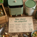 quel composteur choisir composteurs variés et déchets organiques sur table