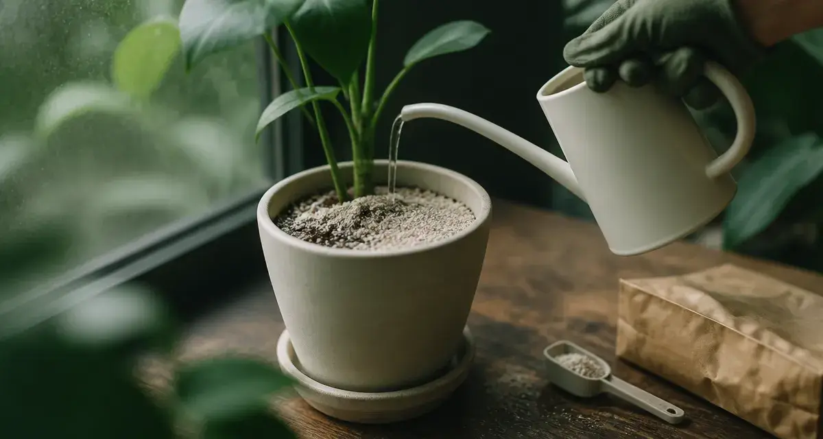 Tuer les larves de moucherons : terreau humide et perlite pour plantes en pot