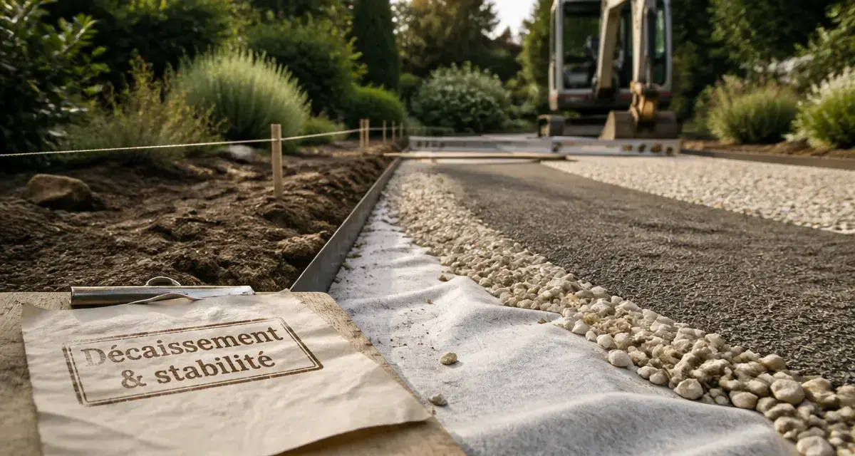Allée en gravier : géotextile et stabilisateurs pour la pose